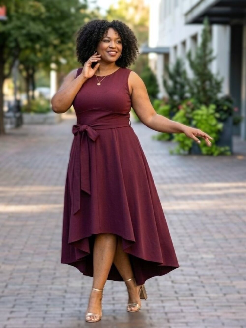 LANE BRYANT V-Neck High-Low Midi Dress. Plus Size 20